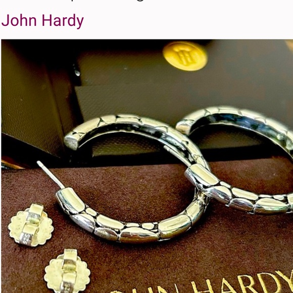 Authentic John Hardy Kali Hoops in Sterling Silver